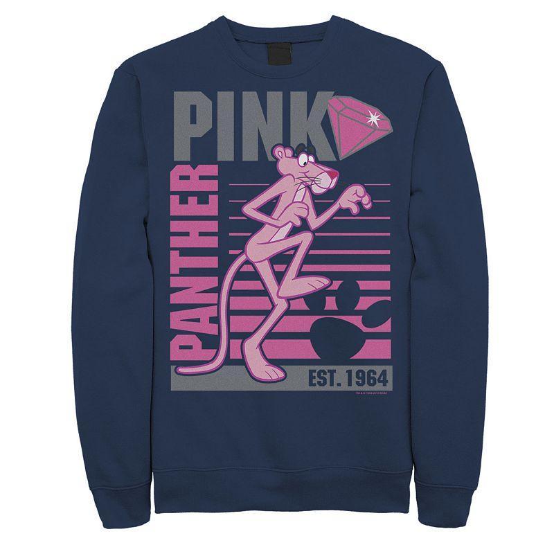 Men's Pink Panther Lined Portrait Sweatshirt, Size: 3XL, Blue Product Image