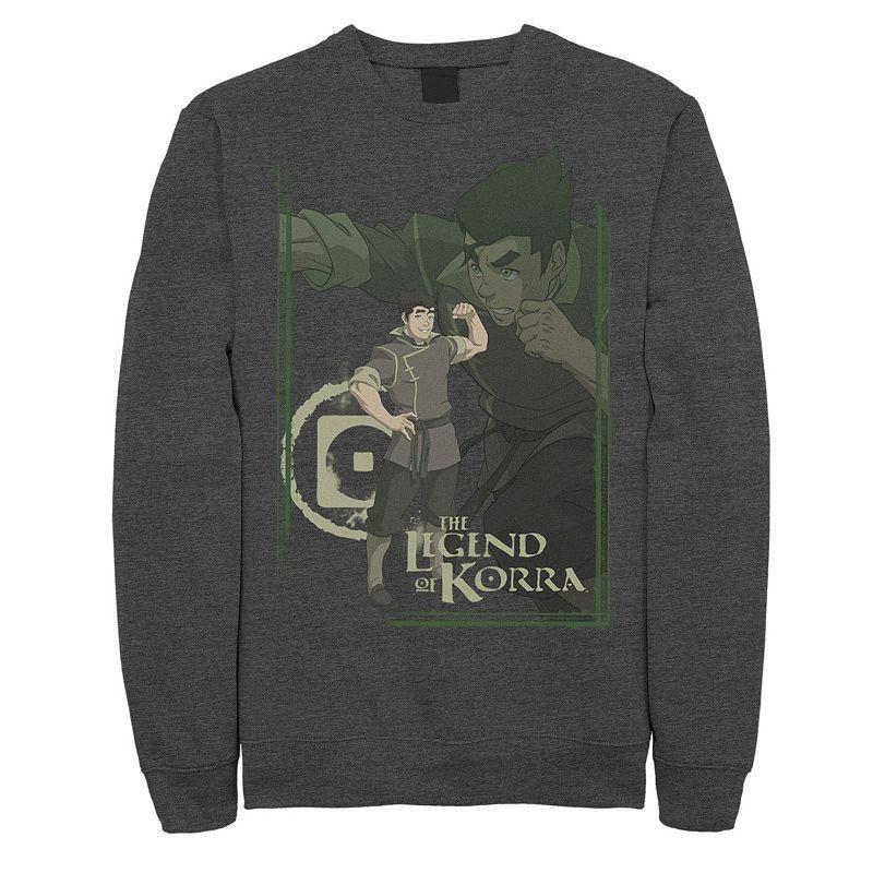 Mens The Legend Of Korra Bolin Collage Poster Graphic Fleece Pullover Blue Product Image