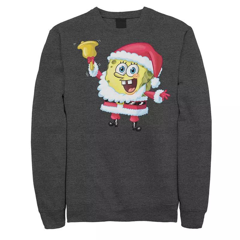 Mens Spongebob Squarepants Santa Claus Sponge Christmas Sweatshirt Grey Heather Product Image