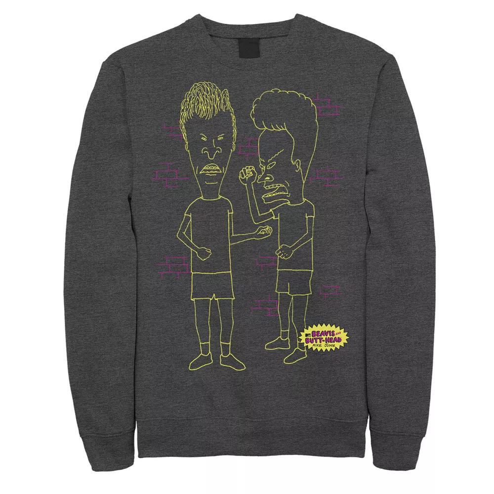 Men's Beavis & Butthead Neon Outline Sweatshirt,  Product Image