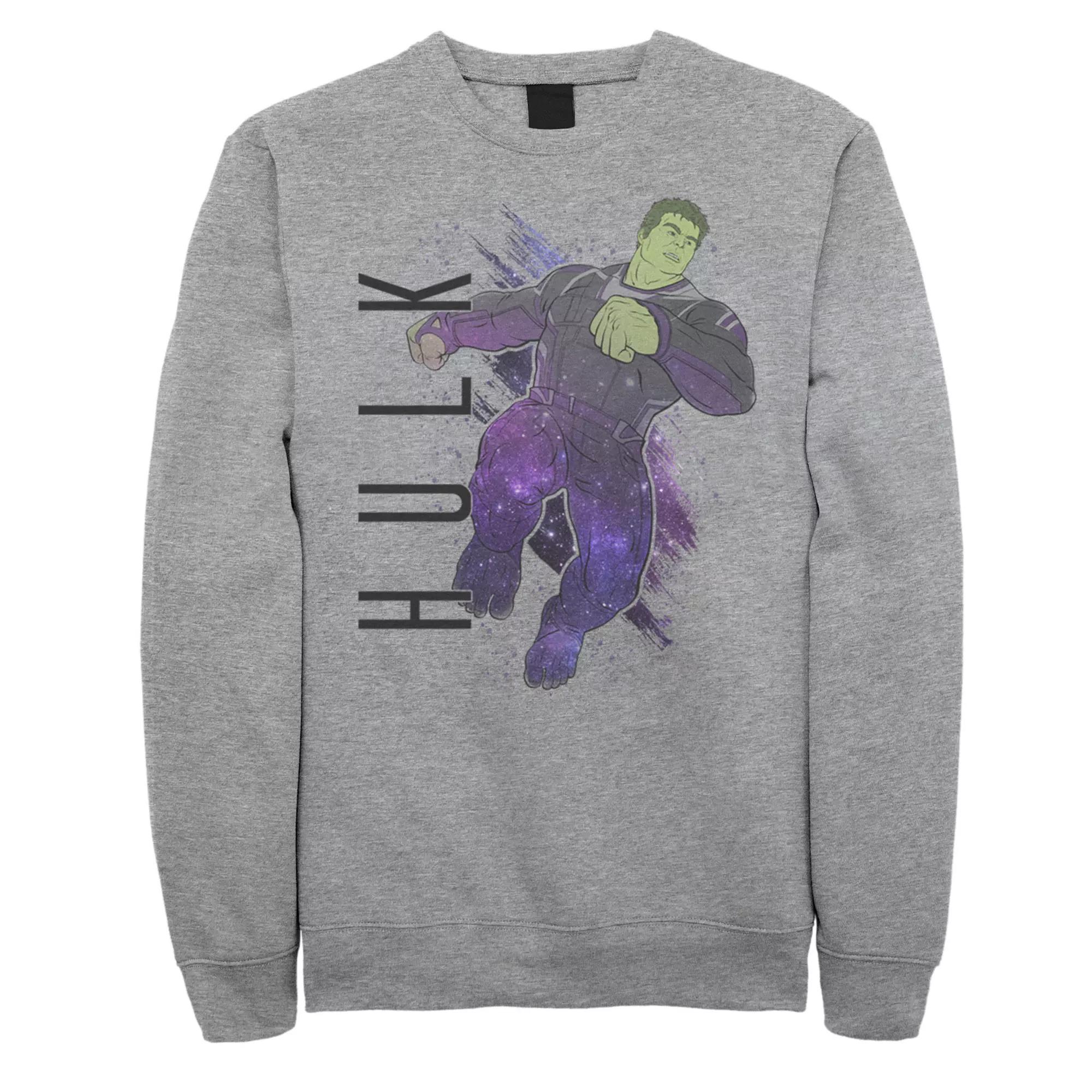 Men's Marvel Avengers Endgame Hulk Galaxy Paint Sweatshirt,  Product Image