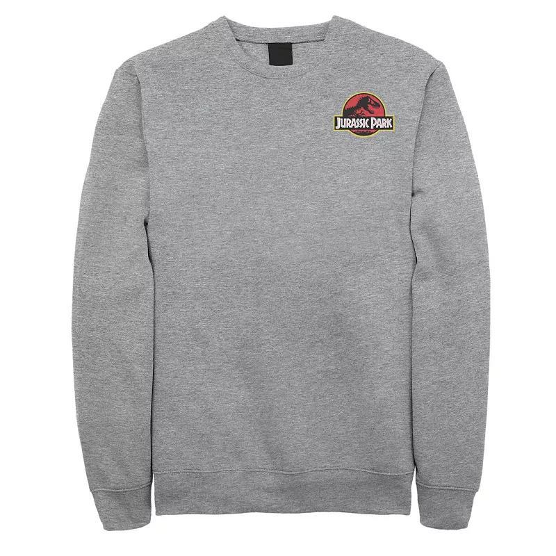 Men's Jurassic Park Logo Red & Yellow Pocket Sweatshirt, Size: Small, Athletic Grey Product Image