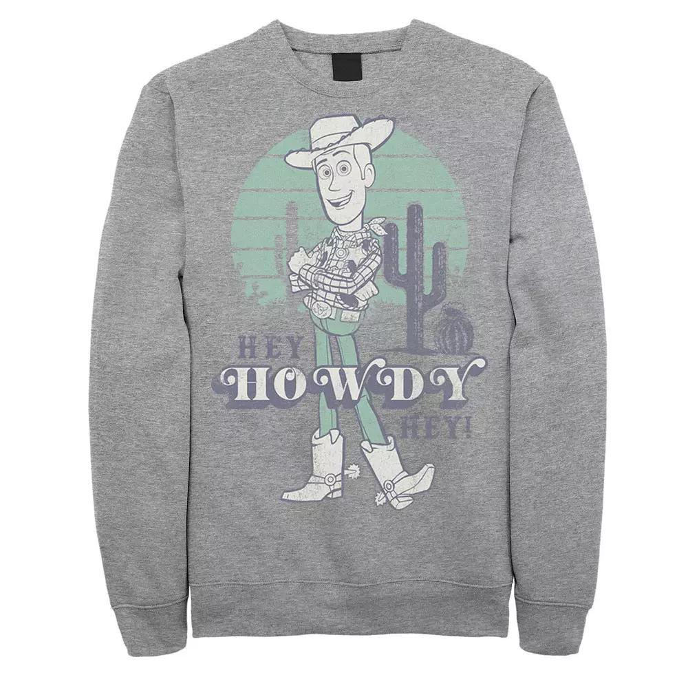 Disney / Pixar's Toy Story Woody Men's Pastel Hey Howdy Hey Sweatshirt, Size: Medium, Athletic Grey Product Image