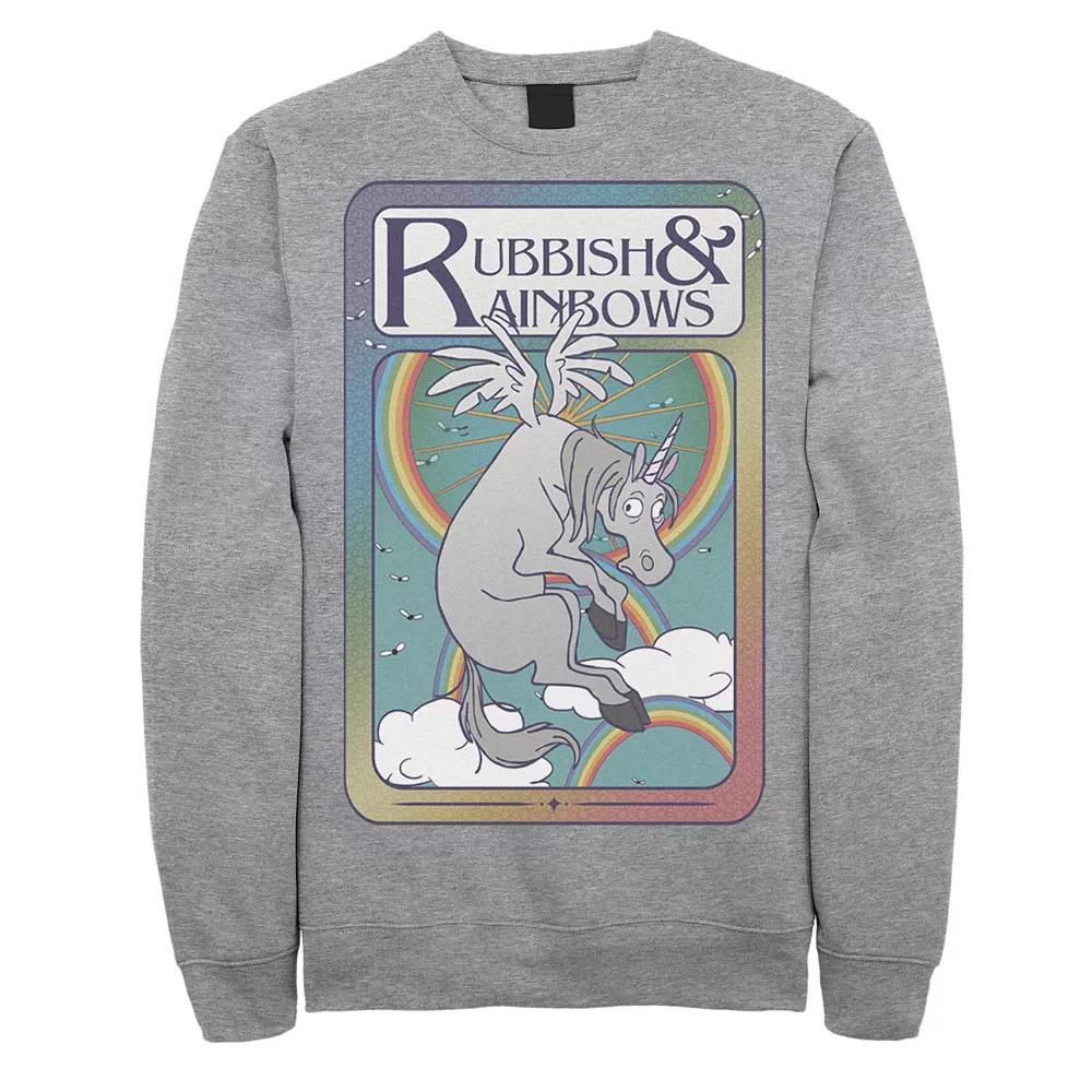Disney / Pixar's Onward Men's Rubbish & Rainbows Card Sweatshirt, Size: Large, Athletic Grey Product Image