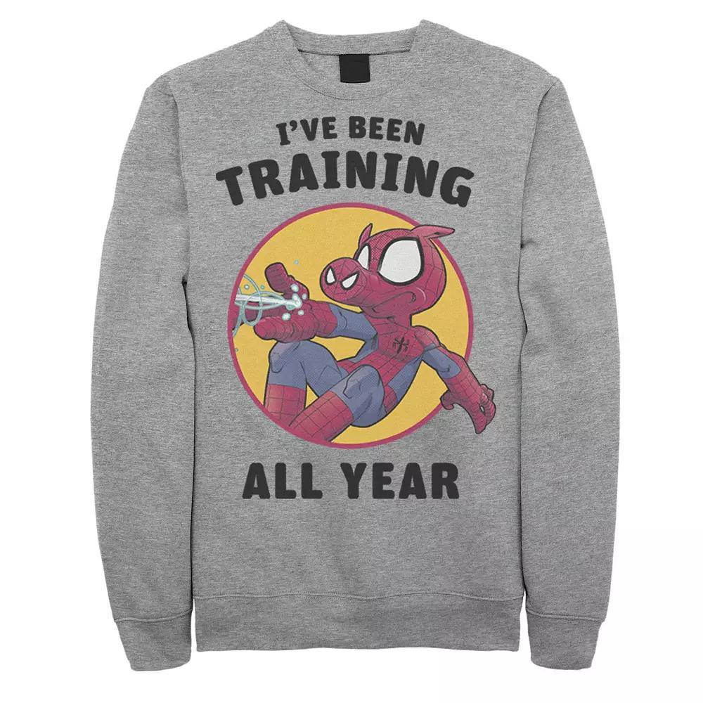 Men's Marvel Spider-Ham I've Been Training All Year Sweatshirt, Size: XL, Athletic Grey Product Image