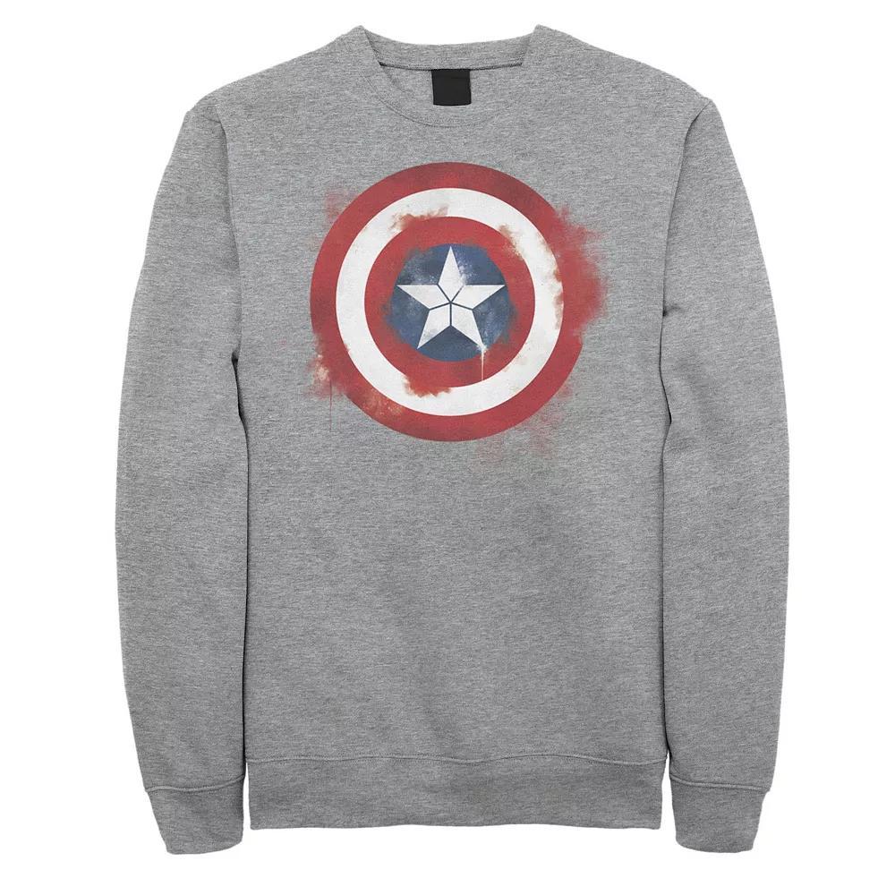 Men's Marvel Avengers Endgame Spray Paint Captain America Logo Sweatshirt, Size: XXL, Athletic Grey Product Image