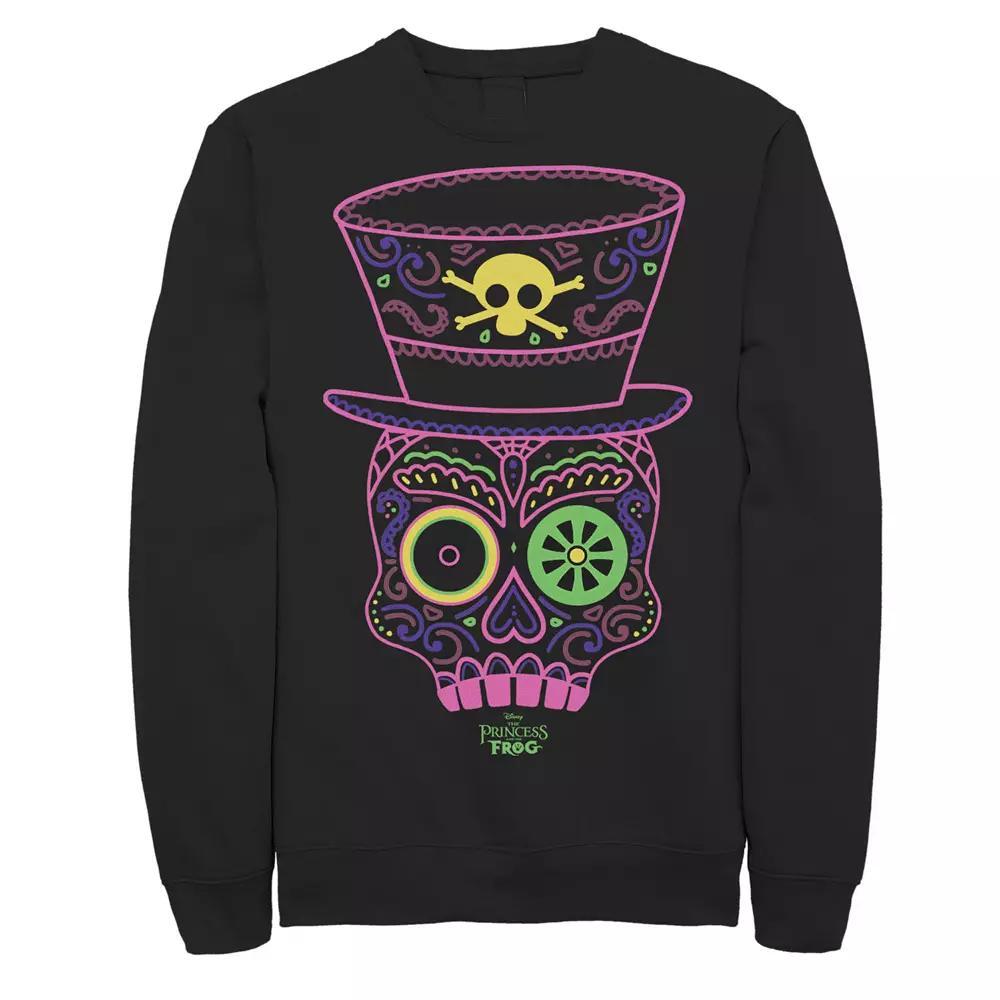 Men's Disney Princess And The Frog Neon Tarot Card Sweatshirt, Size: Small, Black Product Image