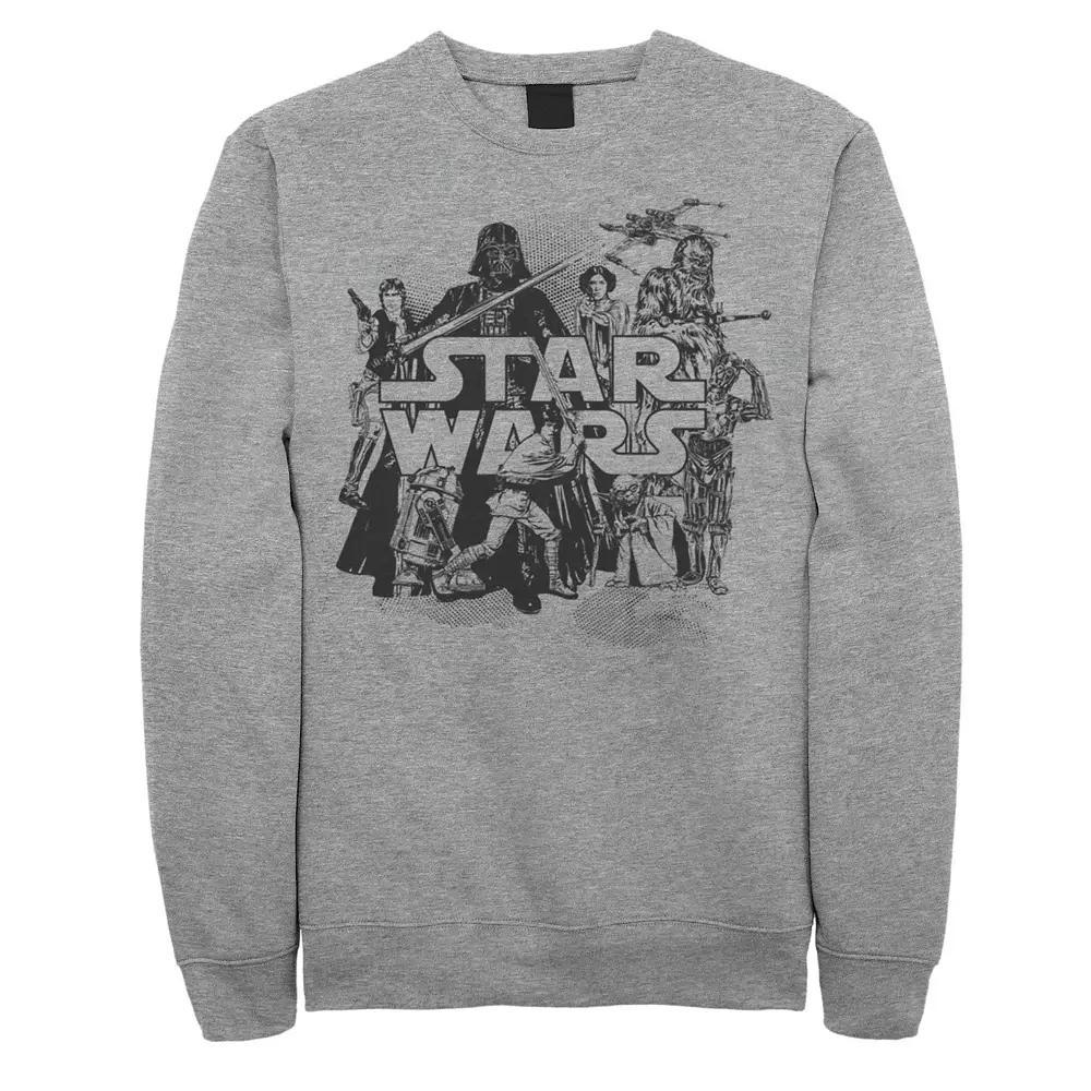Men's Star Wars Character Collage Sweatshirt, Size: Small, Athletic Grey Product Image