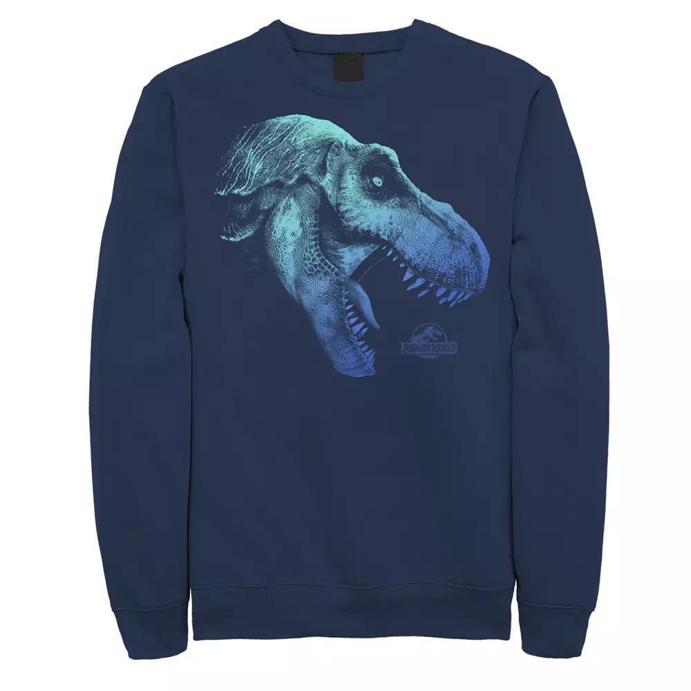 Men's Jurassic World Two T-Rex Blue Gradient Fleece, Size: Medium Product Image