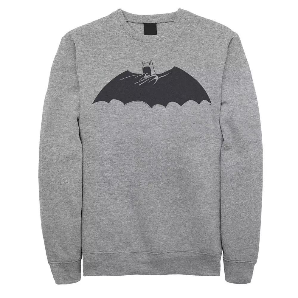 Men's DC Comics Batman Side Portrait Logo Sweatshirt, Size: Small, Athletic Grey Product Image