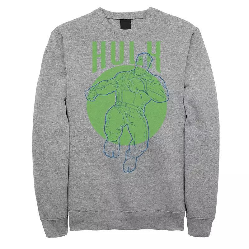 Mens Marvel Avengers Endgame Pop Hulk Circle Fleece Athletic Grey Product Image