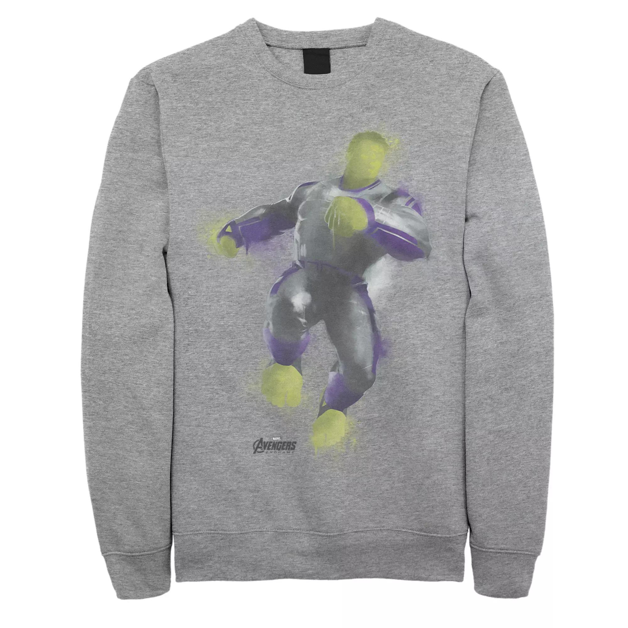 Men's Marvel Avengers Endgame Hulk Spray Paint Sweatshirt,  Product Image