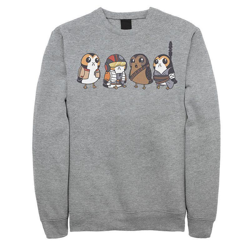 Men's Star Wars Cute Porgs Dressed As Characters Portrait Sweatshirt, Size: Small, Athletic Grey Product Image