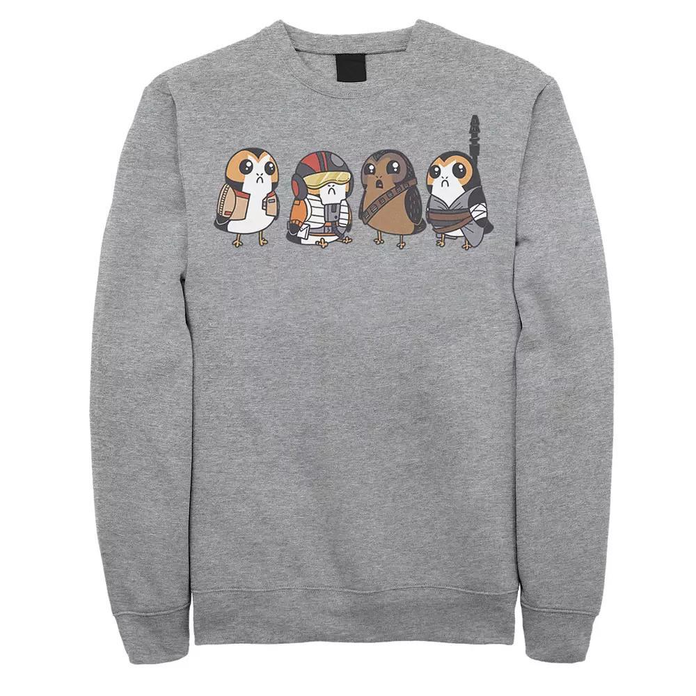 Men's Star Wars Cute Porgs Dressed As Characters Portrait Sweatshirt, Size: Small, Athletic Grey Product Image