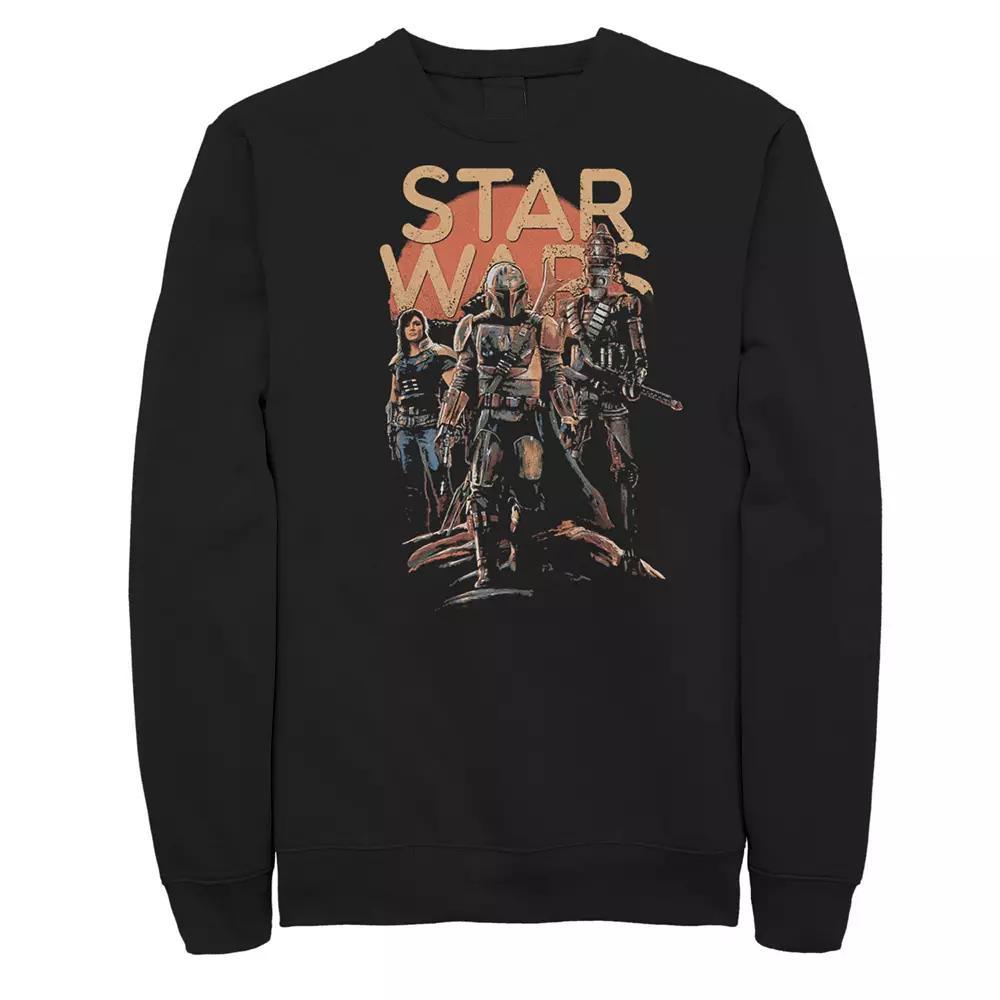 Men's Star Wars The Mandalorian Entourage Graphic Fleece Sweatshirt, Size: Small, Black Product Image