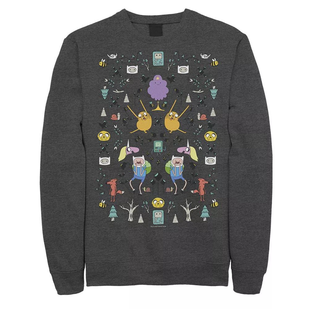 Men's Cartoon Network Adventure Time Character Icon Collage Sweatshirt,  Product Image