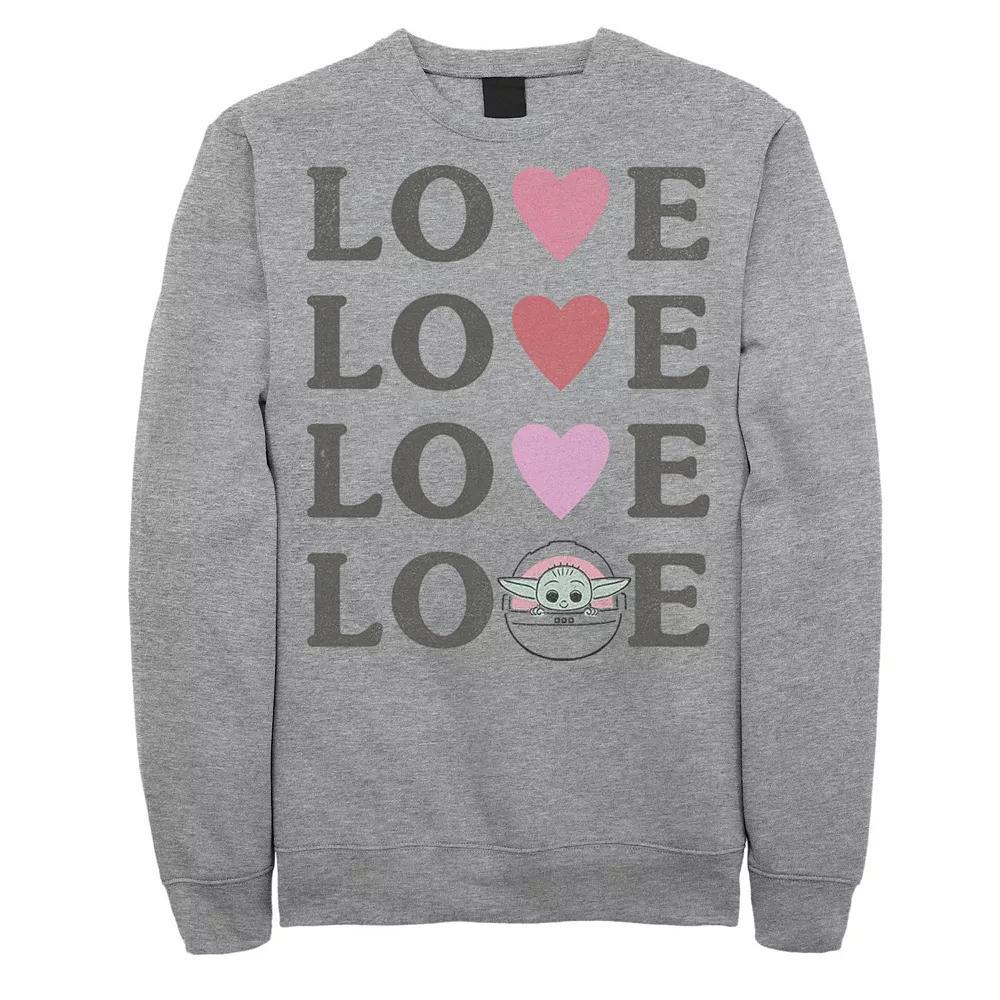 Men's Star Wars The Mandalorian The Child Love Text Stack Sweatshirt,  Product Image