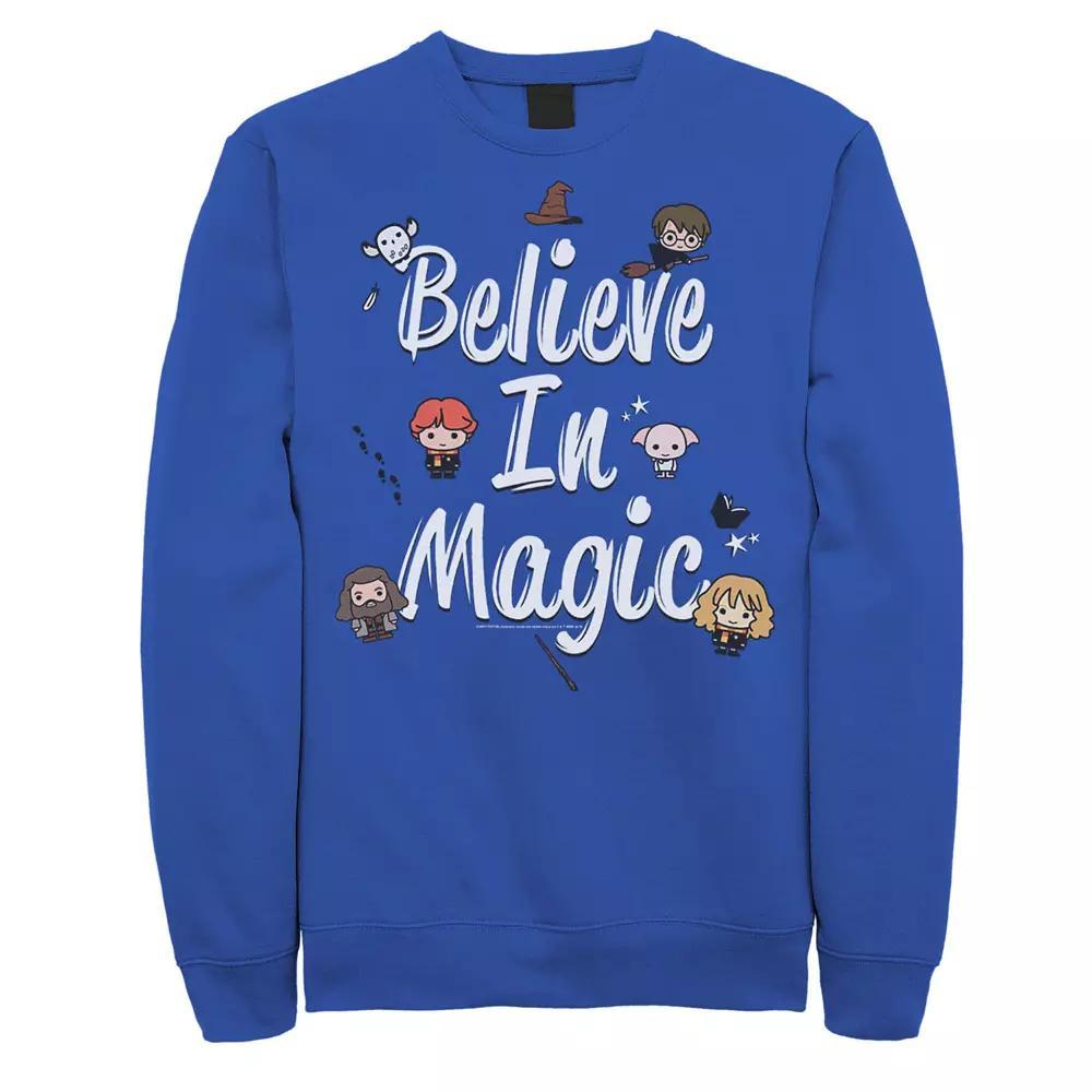 Men's Harry Potter Believe In Magic Cute Cartoon Text Sweatshirt, Size: Small, Royal Product Image