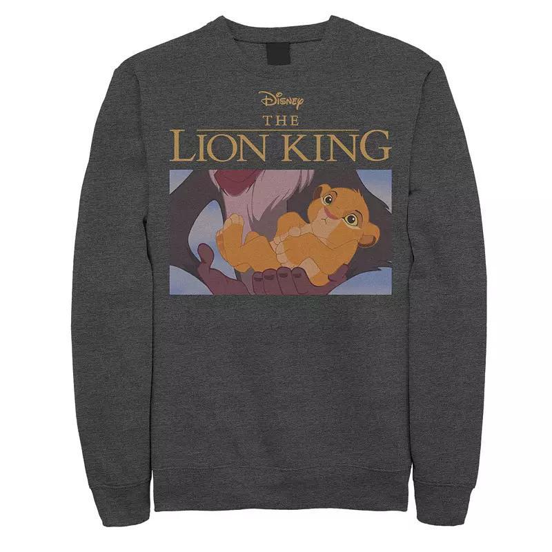 Mens Disney The Lion King Baby Simba Classic Movie Poster Sweatshirt Grey Heather Product Image