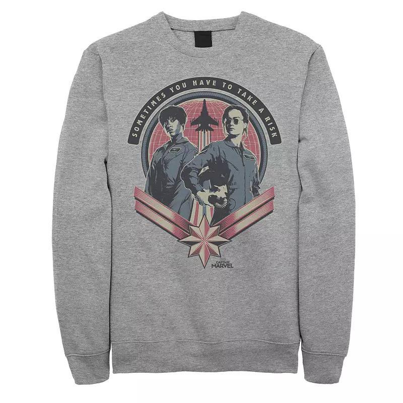 Mens Captain Marvel Fly Girls Sweatshirt Athletic Grey Product Image