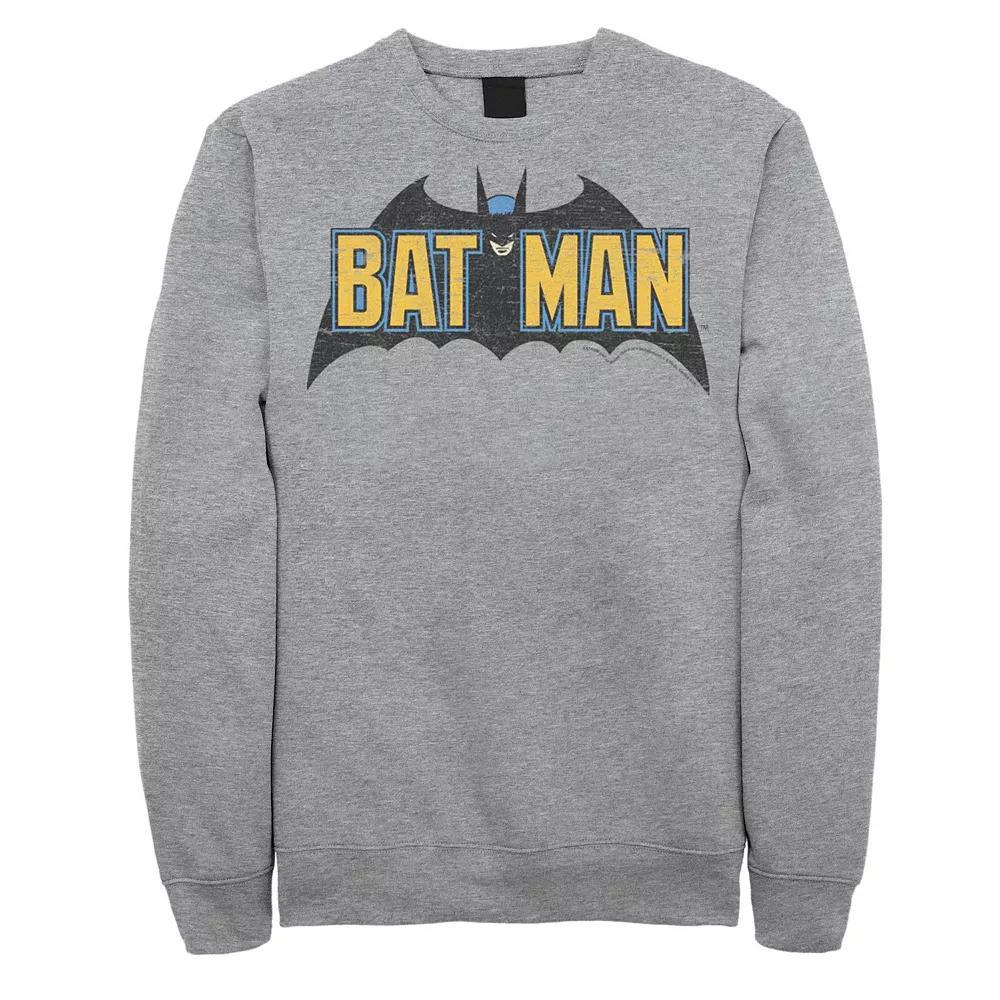 Big & Tall DC Comics Batman Distressed Vintage Text Logo Graphic Fleece Pullover, Men's,  Product Image