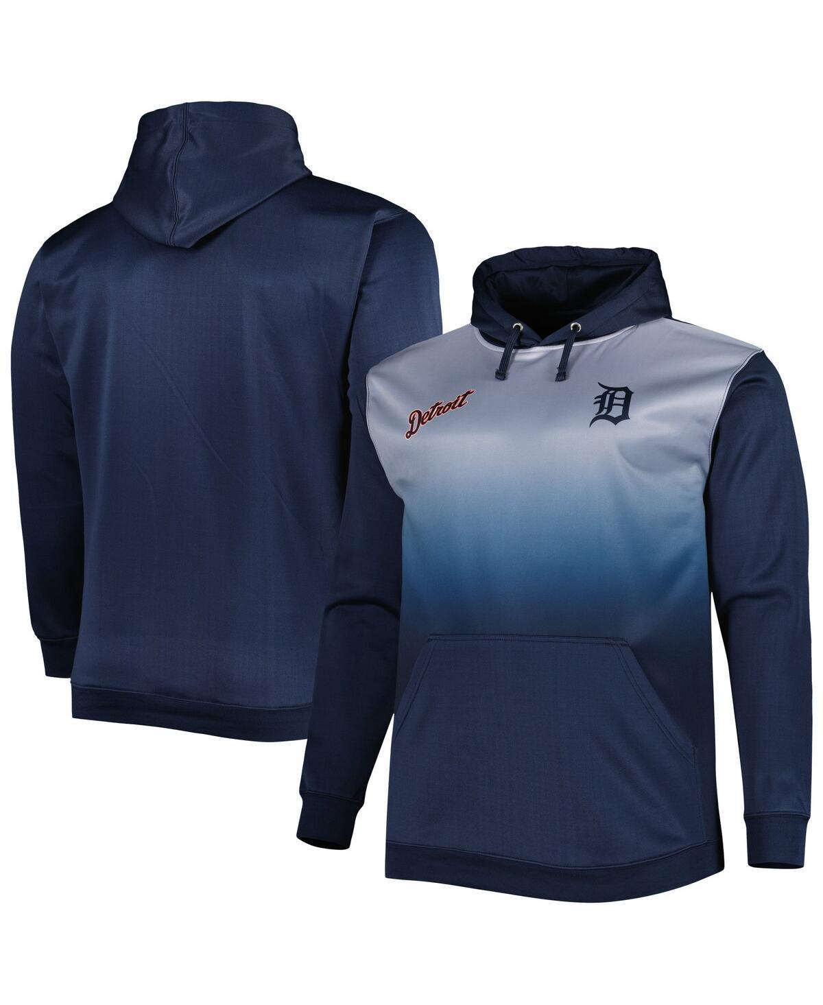 Mens Detroit Tigers Fade Sublimated Fleece Pullover Hoodie Blue Product Image