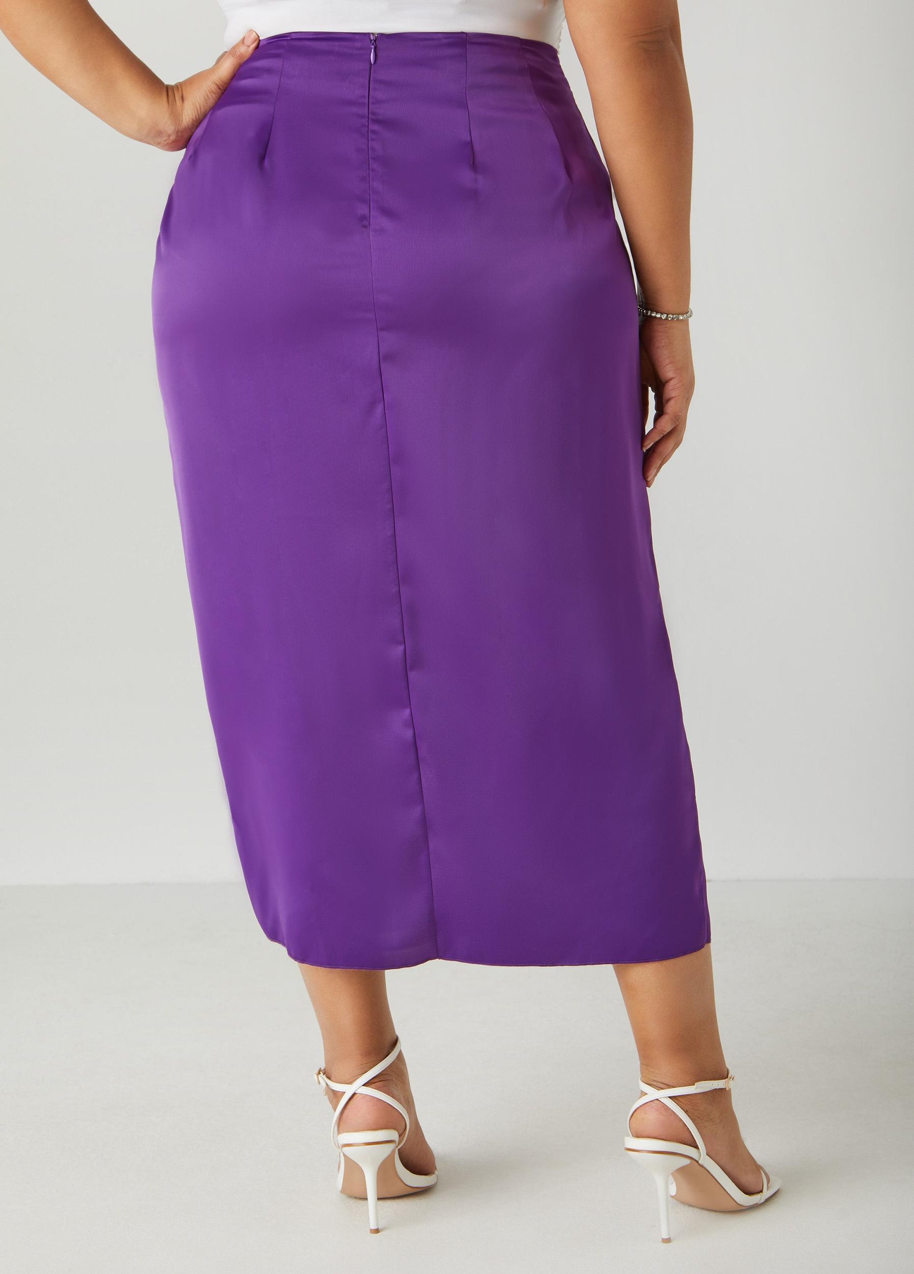 Faux Wrap Satin Midaxi Skirt Product Image