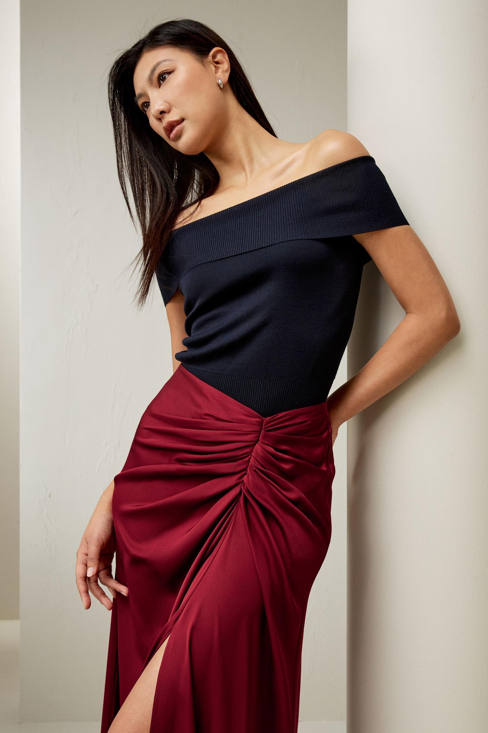 Off-Shoulder Silk Top Product Image