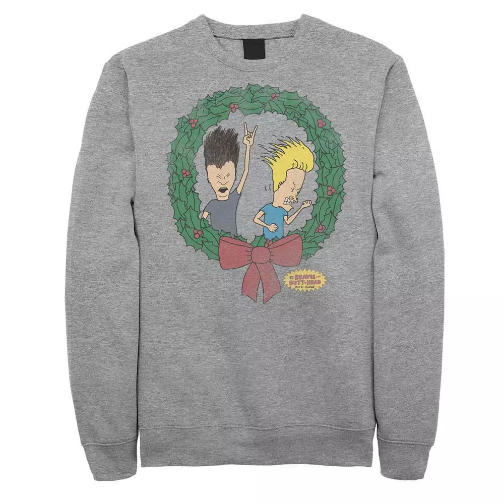 Men's Beavis And Butthead Christmas Wreath Fleece,  Product Image