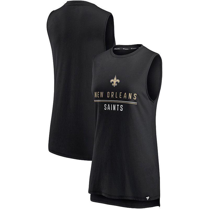 Women's Fanatics Branded Black New Orleans Saints True Contender Tank Top, Size: 2XL Product Image