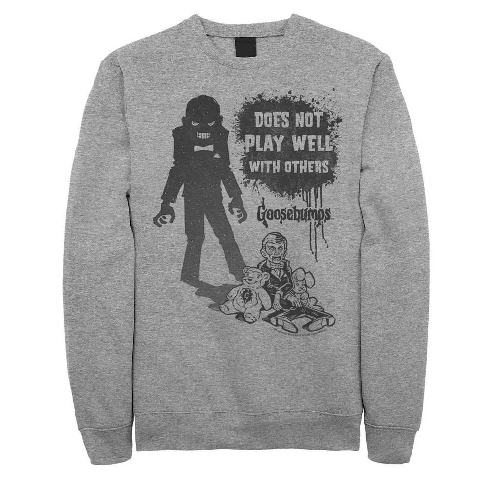 Men's Goosebumps Slappy Does Not Play Well Sweatshirt, Size: 3XL, Athletic Grey Product Image