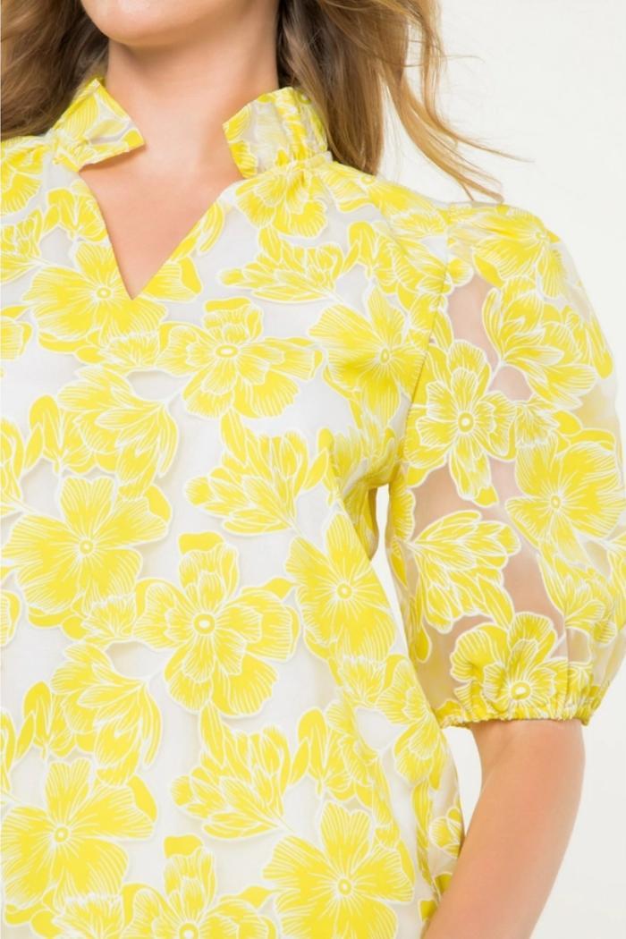 Casey Flower Mesh Top Product Image