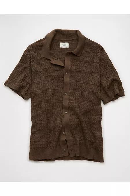 AE Weekend Button-Up Sweater Polo Shirt Men's Product Image