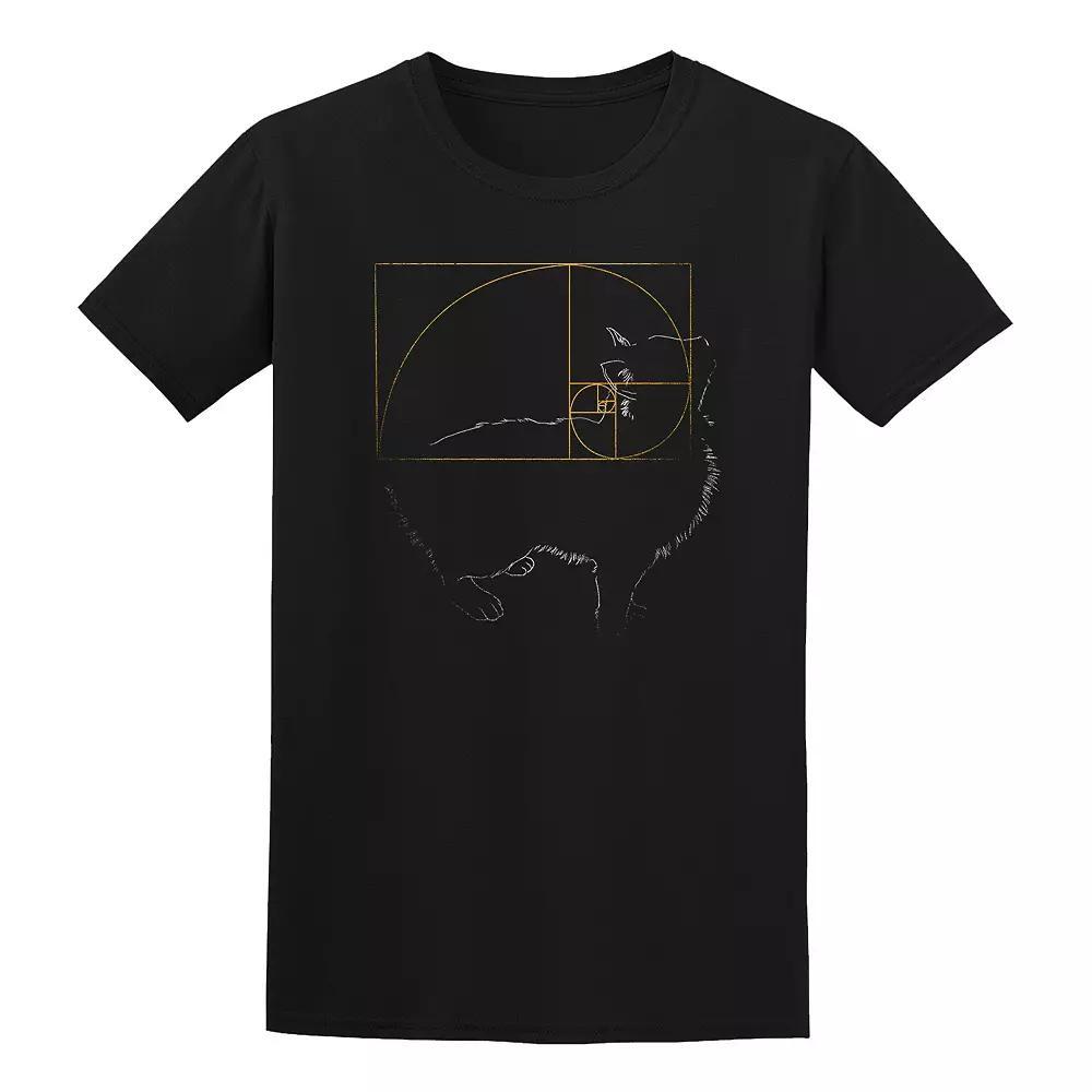 Men's COLAB89 by Threadless Golden Cat Tee, Size: Medium, Black Product Image