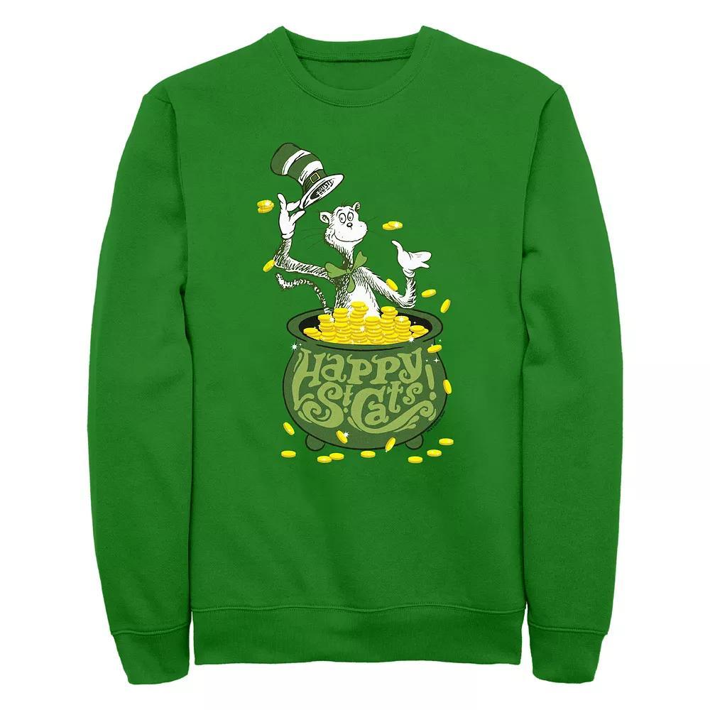 Men's Dr. Seuss Happy St. Cats Graphic Fleece, Size: XL, Kelly Product Image