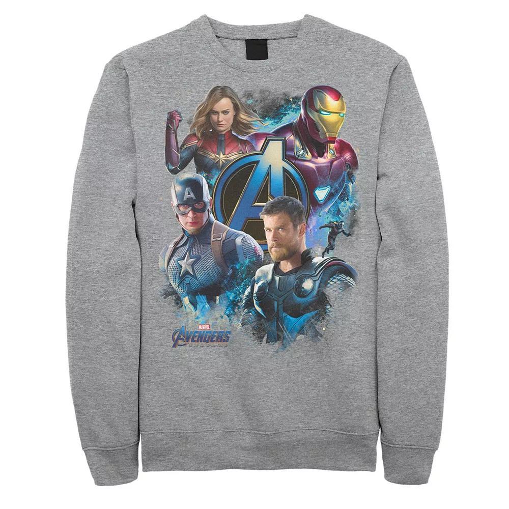 Men's Marvel Avengers Action Portrait Collage Sweatshirt, Size: Small, Athletic Grey Product Image