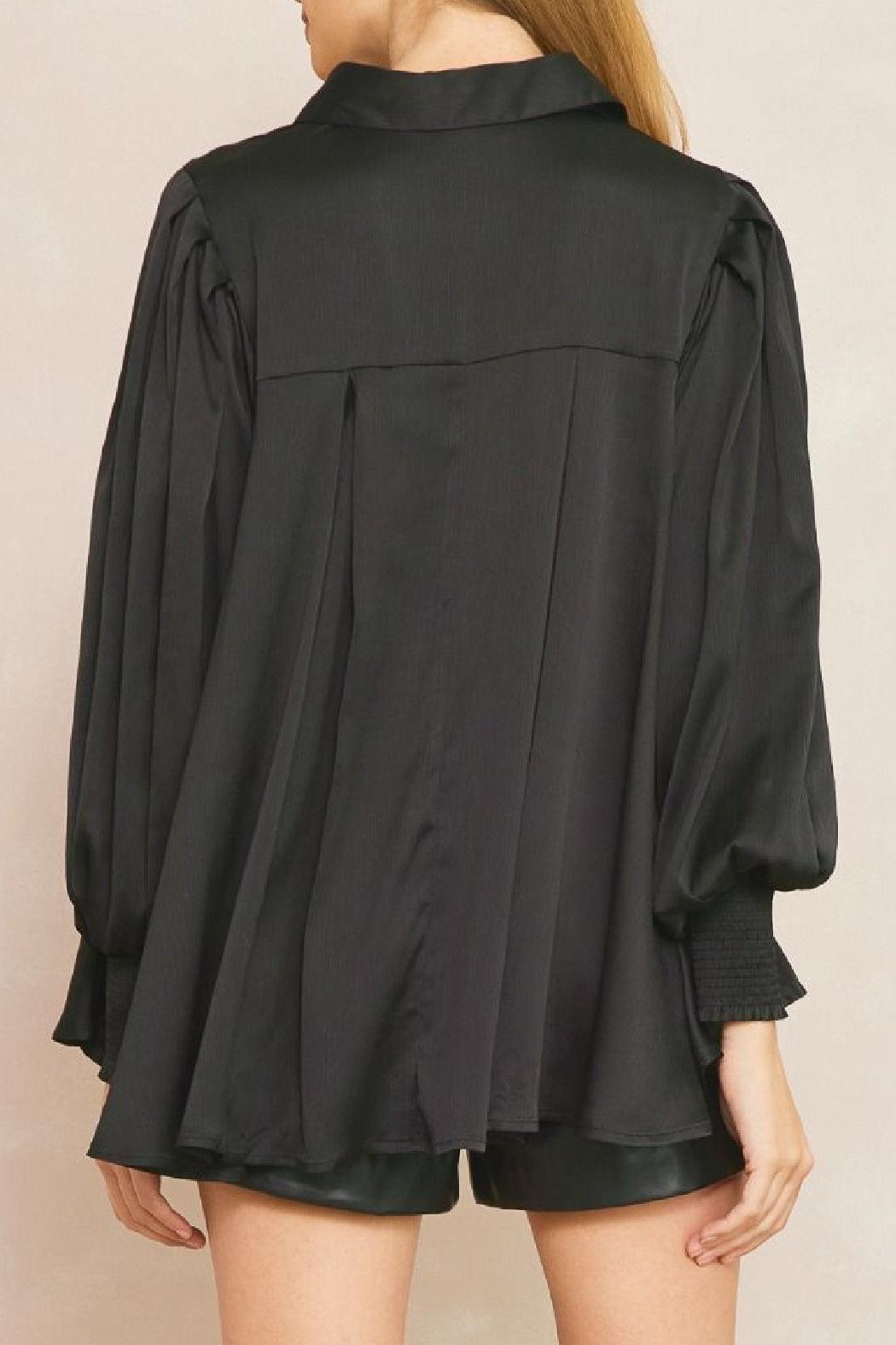 Collared Flowy Blouse Product Image