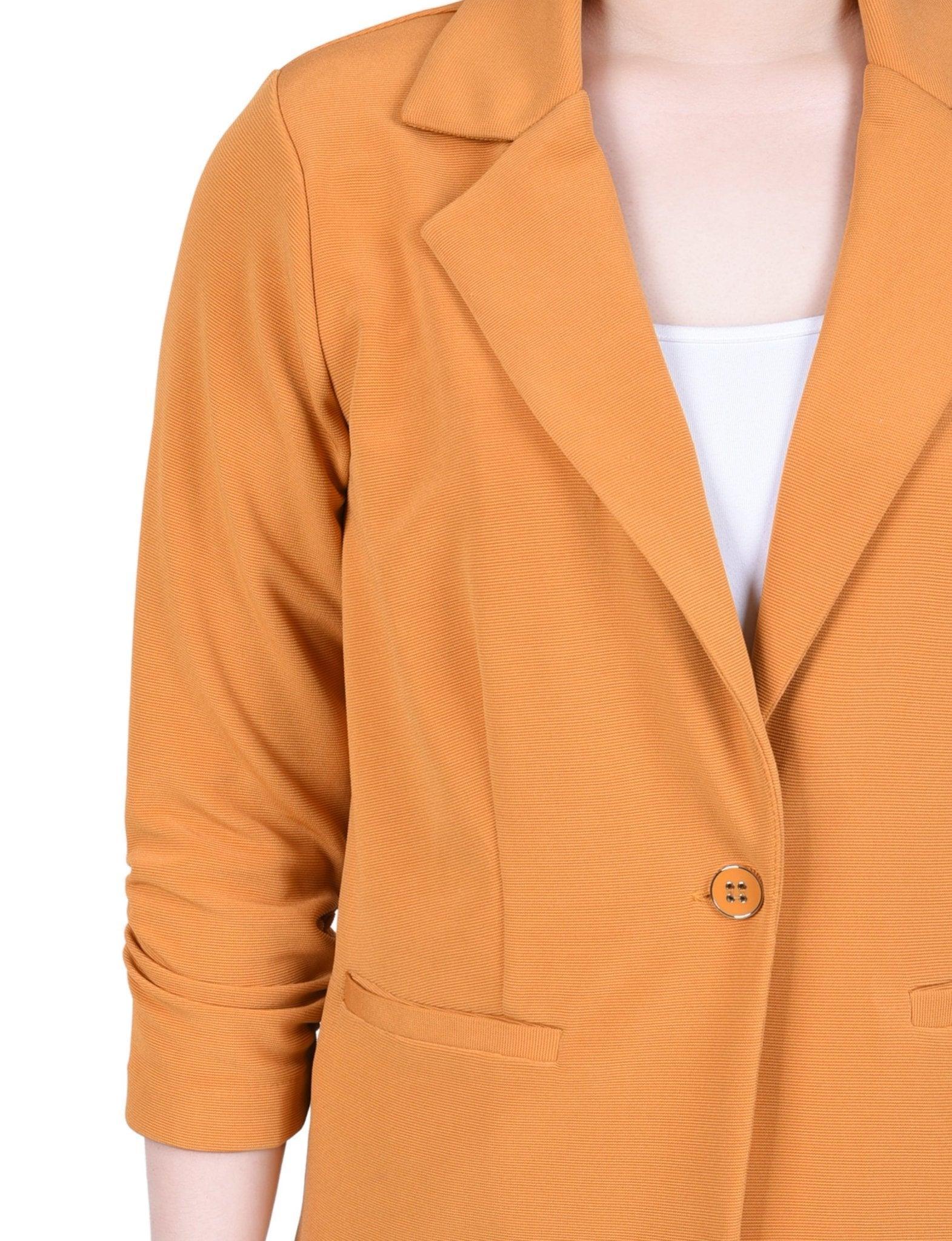 Black Long Sleeve Scuba Crepe Jacket Product Image