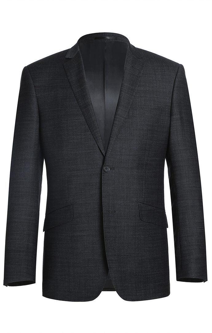 Wool Blend Slim Fit Suit 2 Piece Suit 2 Button in Charcoal Product Image