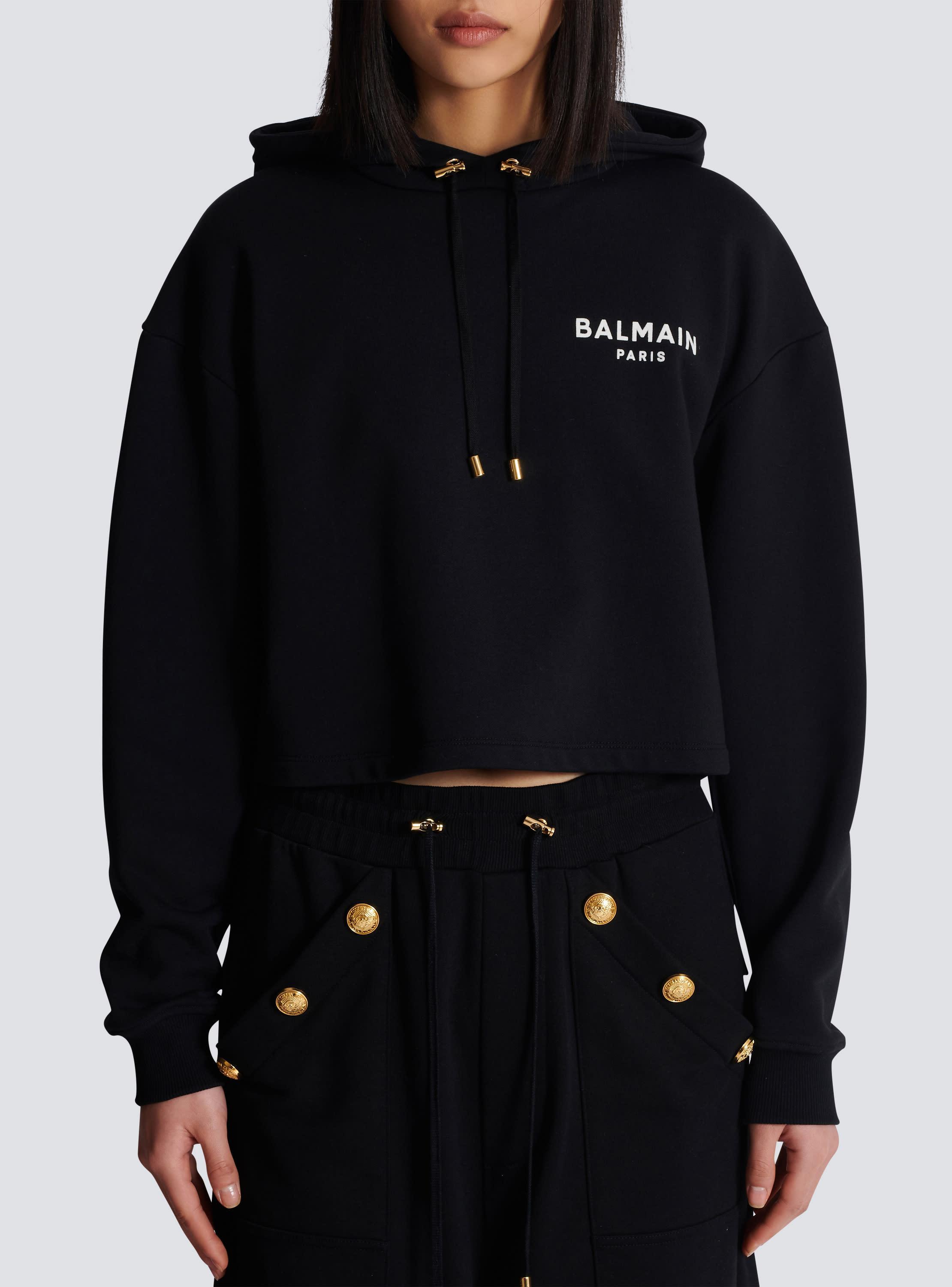 Flocked Balmain Paris hoodie Product Image