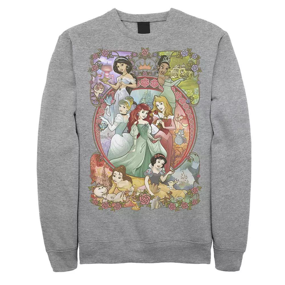 Men's Disney Princess Classic Cartoon Group Collage Sweatshirt,  Product Image