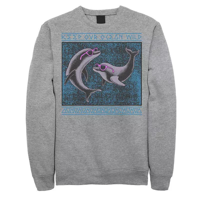 Men's Keep Our Ocean Wild Dolphin Portrait Fleece,  Product Image