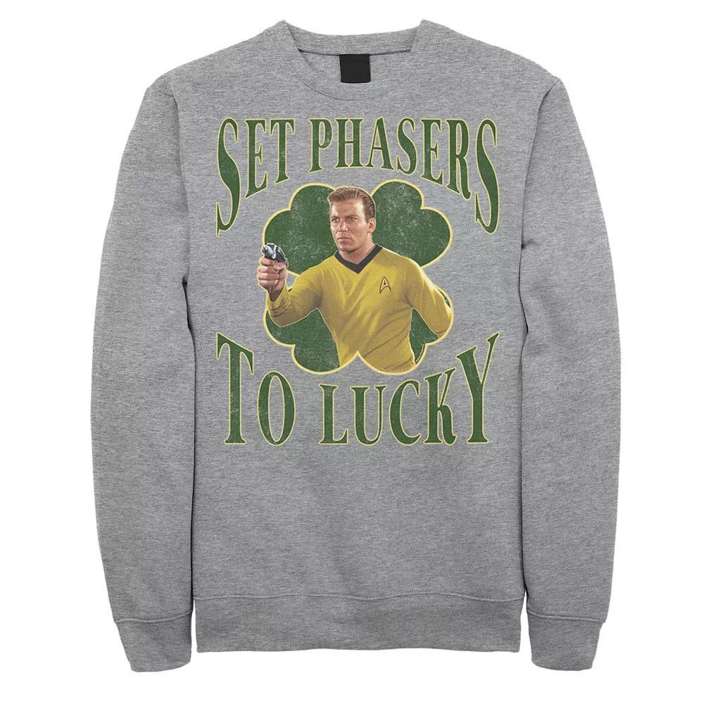Men's Star Trek Next Generation St. Patty's Lucky Sweatshirt, Size: Medium, Athletic Grey Product Image
