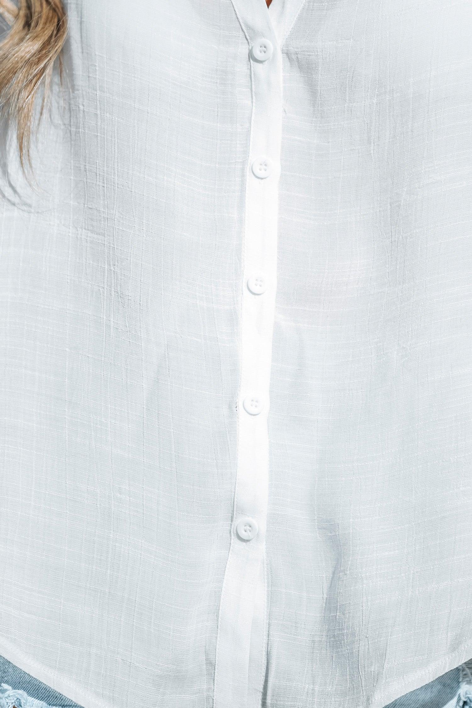 Semi-Sheer White Cover-Up Shirt Product Image