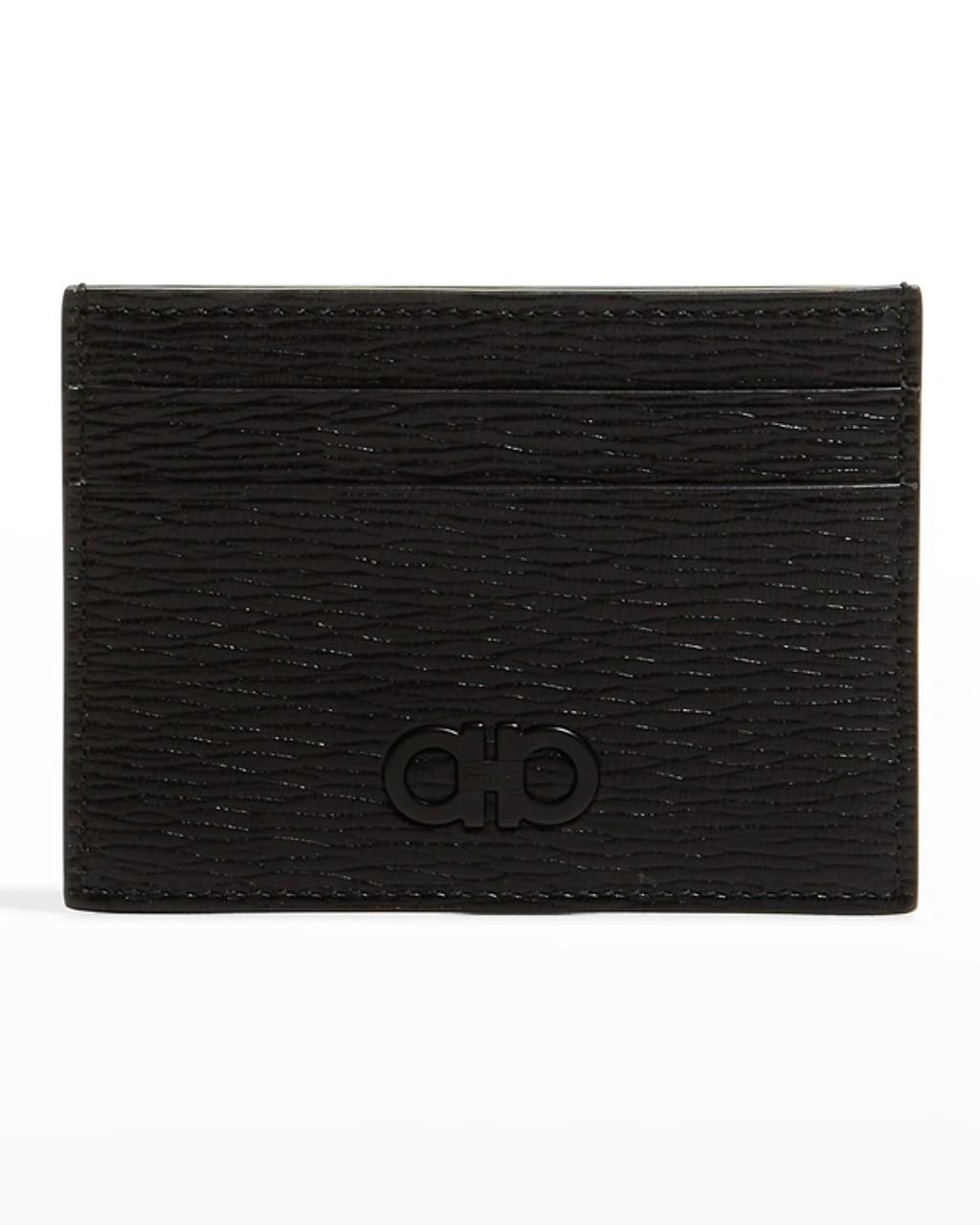 FERRAGAMO Revival Leather Card Case In Nero Product Image