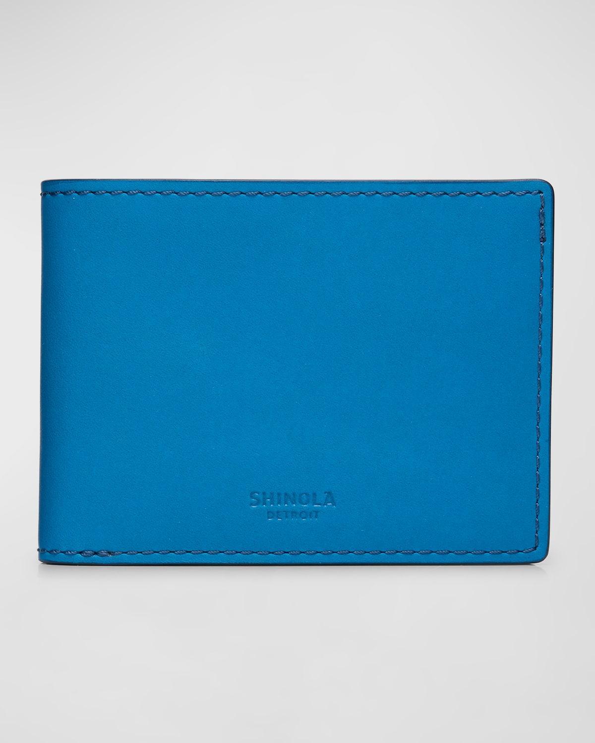 SHINOLA Men's Leather Slim Bifold Wallet In Blue Product Image