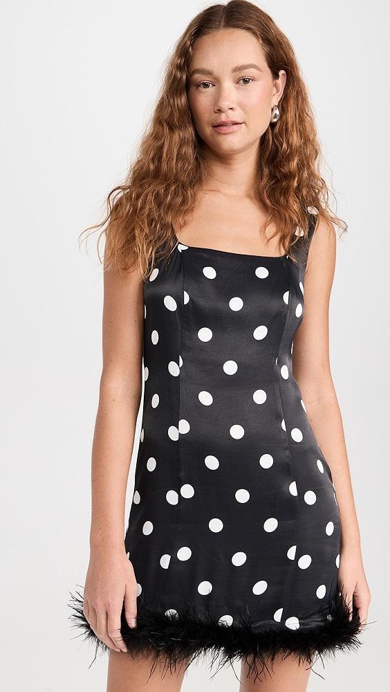 KITRI Edina Black Polka Dot Mini Dress | Shopbop Product Image