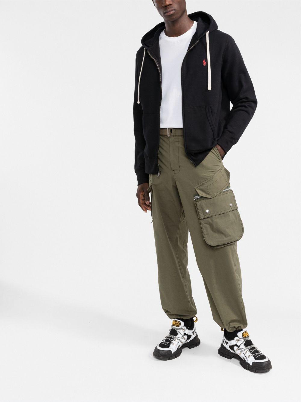 embroidered-logo zip-up hoodie Product Image