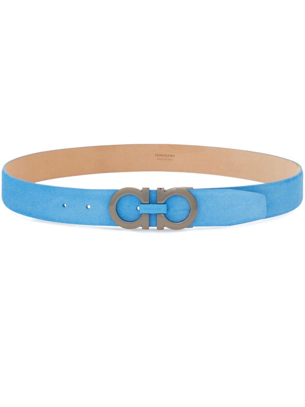 FERRAGAMO Gancini-buckle Belt In Azur Product Image