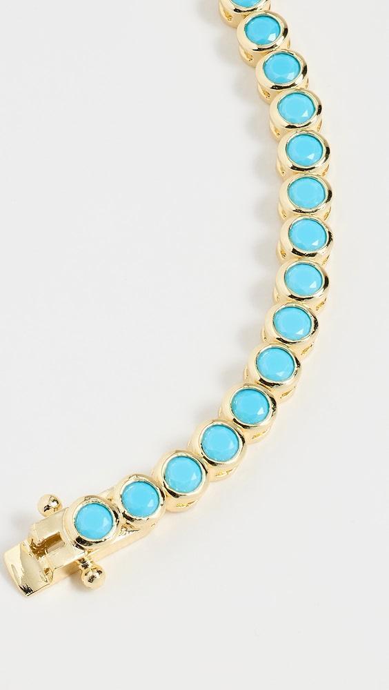 By Adina Eden Turquoise CZ Bezel Tennis Bracelet | Shopbop Product Image